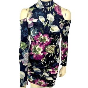 MID thigh velvet floral dress